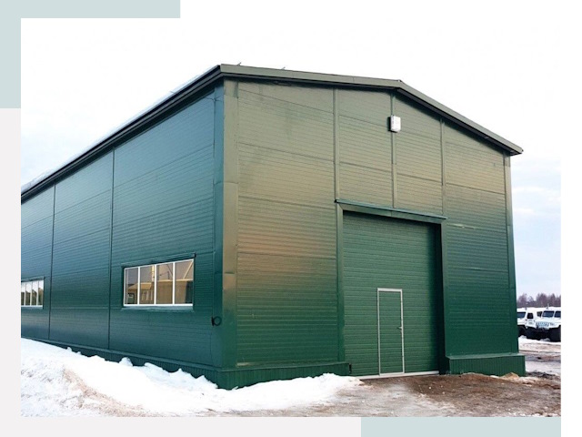 Двускатные ангары в Климовске