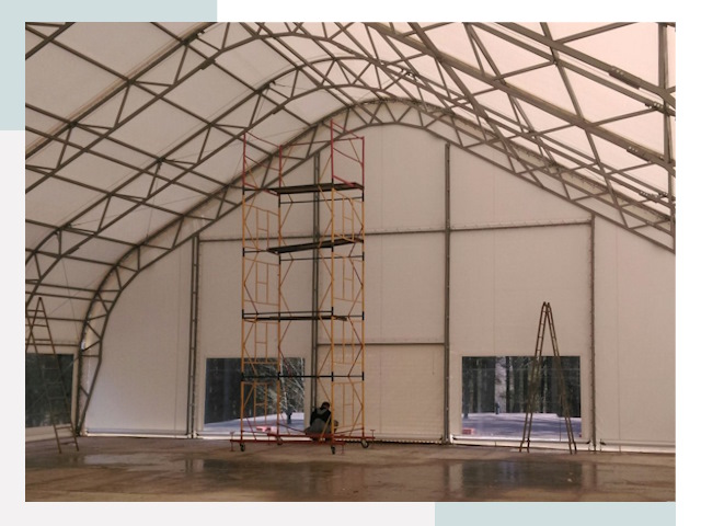 Шатровые ангары в Климовске