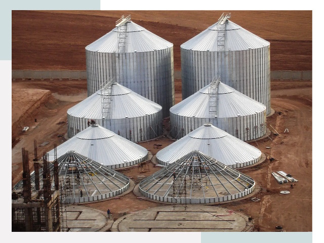 Строительство зерновых силосов в Климовске