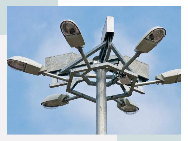 Монтаж осветительных мачт в Климовске