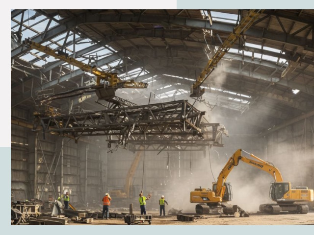 Демонтаж ангаров в Климовске от 608 руб. за м²